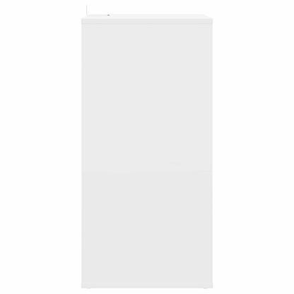 Platenkast Wit 44,5 x 36,5 x 74,5 cm Bewerkt hout