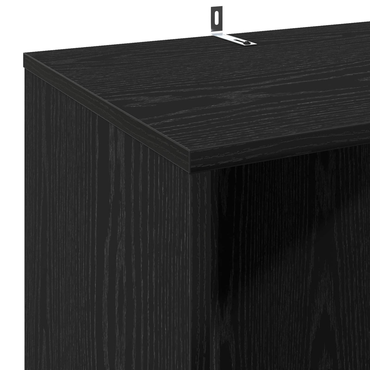 Platenkast Zwart eiken 44,5 x 36,5 x 74,5 cm Bewerkt hout
