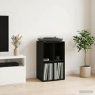 Platenkast 44.5x36.5x74.5 cm zwart eiken