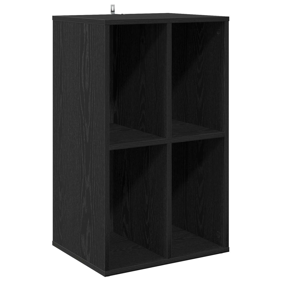 Platenkast Zwart eiken 44,5 x 36,5 x 74,5 cm Bewerkt hout