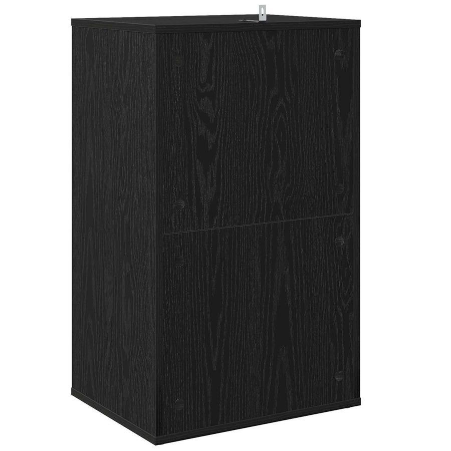 Platenkast Zwart eiken 44,5 x 36,5 x 74,5 cm Bewerkt hout