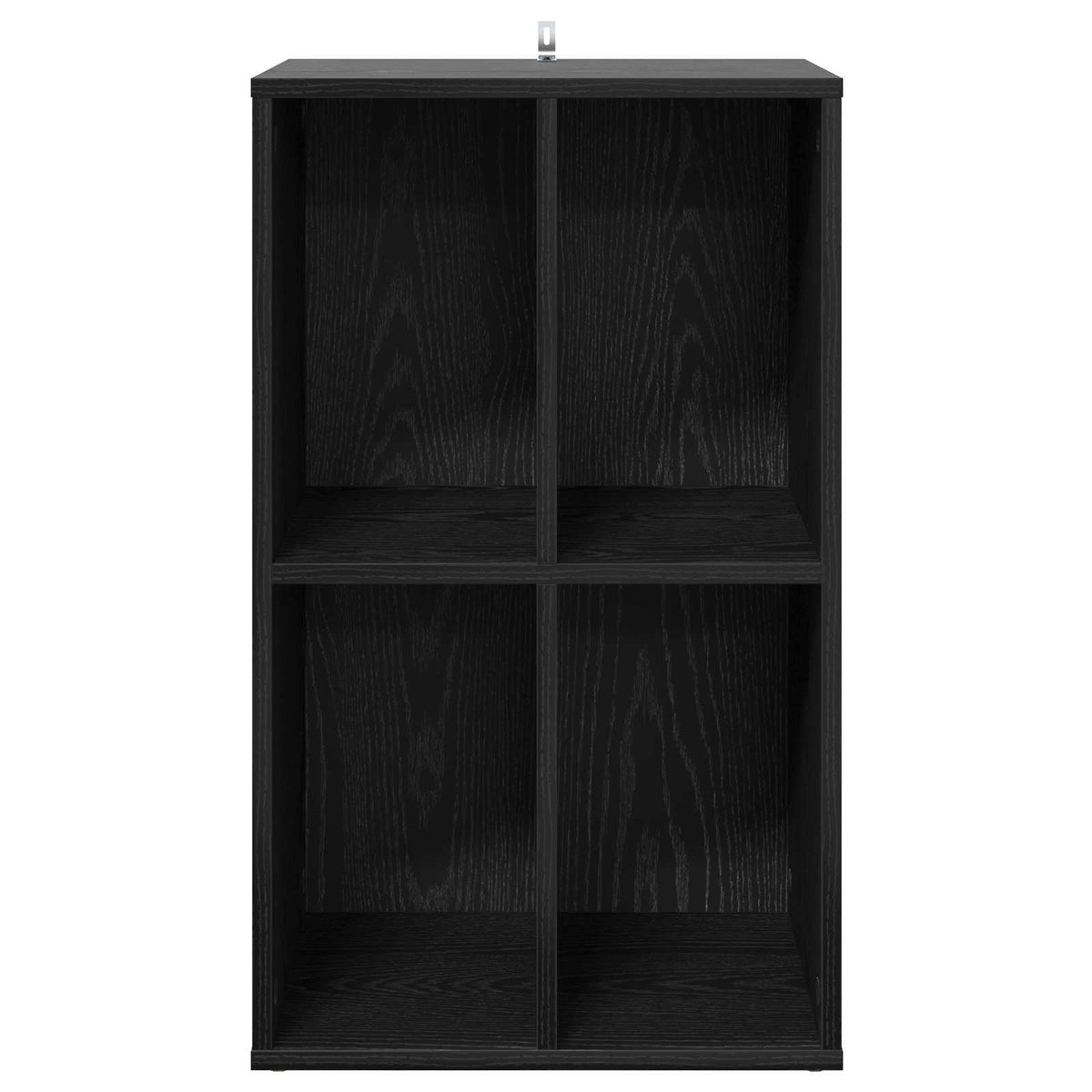 Platenkast Zwart eiken 44,5 x 36,5 x 74,5 cm Bewerkt hout