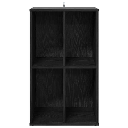 Platenkast Zwart eiken 44,5 x 36,5 x 74,5 cm Bewerkt hout