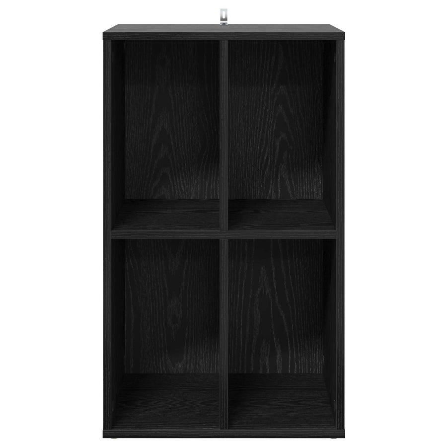 Platenkast Zwart eiken 44,5 x 36,5 x 74,5 cm Bewerkt hout