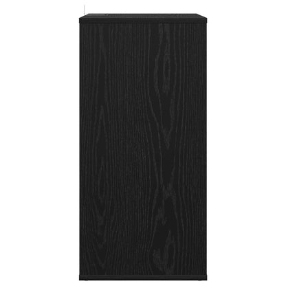 Platenkast Zwart eiken 44,5 x 36,5 x 74,5 cm Bewerkt hout