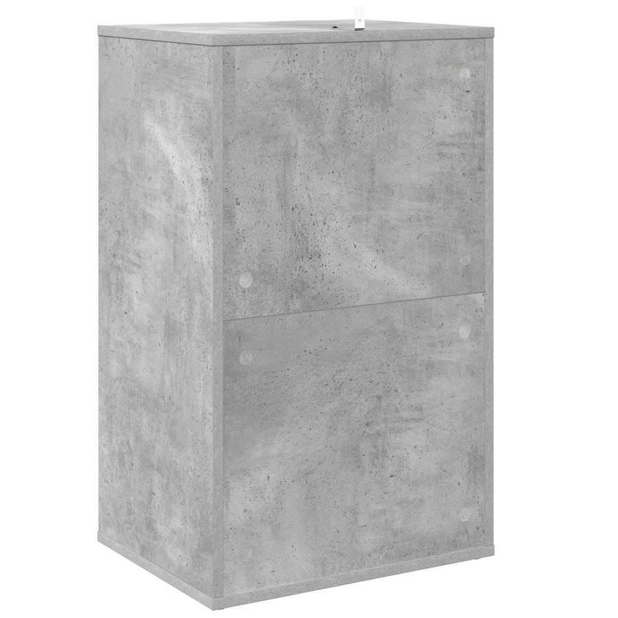 Platenkast Betongrijs 44,5 x 36,5 x 74,5 cm Bewerkt hout
