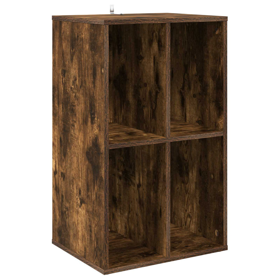 Platenkast Gerookt eiken 44,5 x 36,5 x 74,5 cm Bewerkt hout