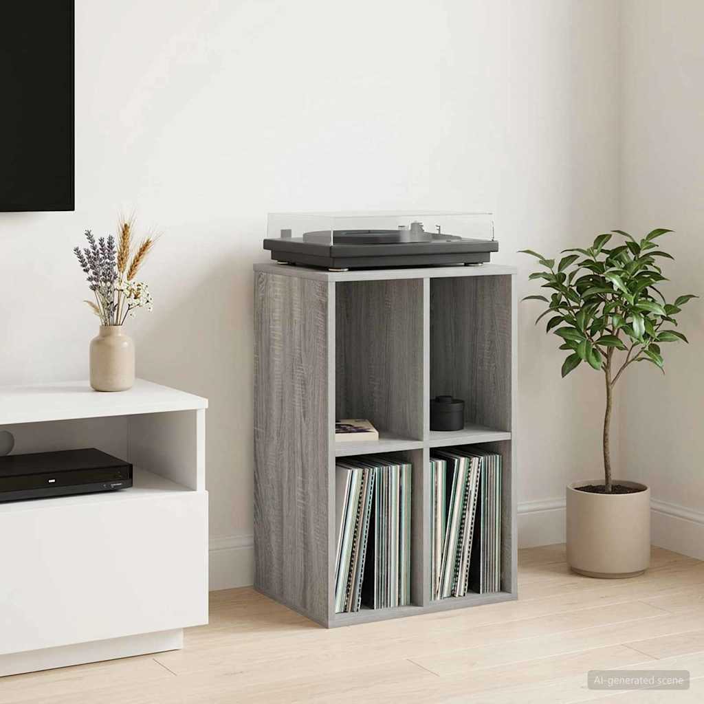 Platenkast Grijs Sonoma 44,5 x 36,5 x 74,5 cm Bewerkt hout