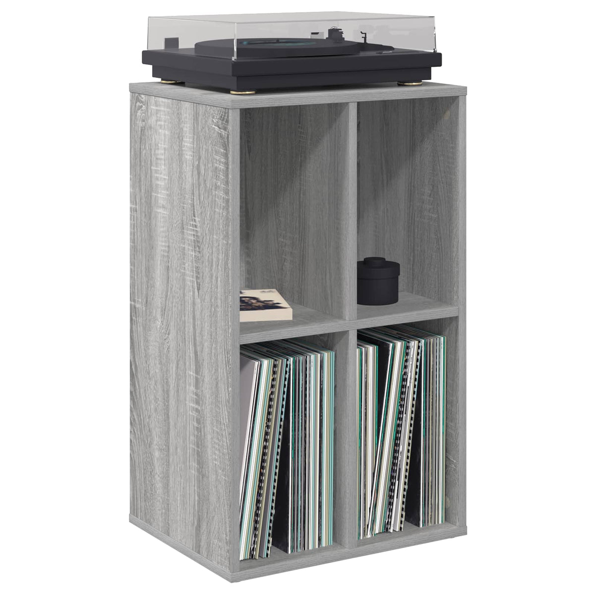 Platenkast Grijs Sonoma 44,5 x 36,5 x 74,5 cm Bewerkt hout