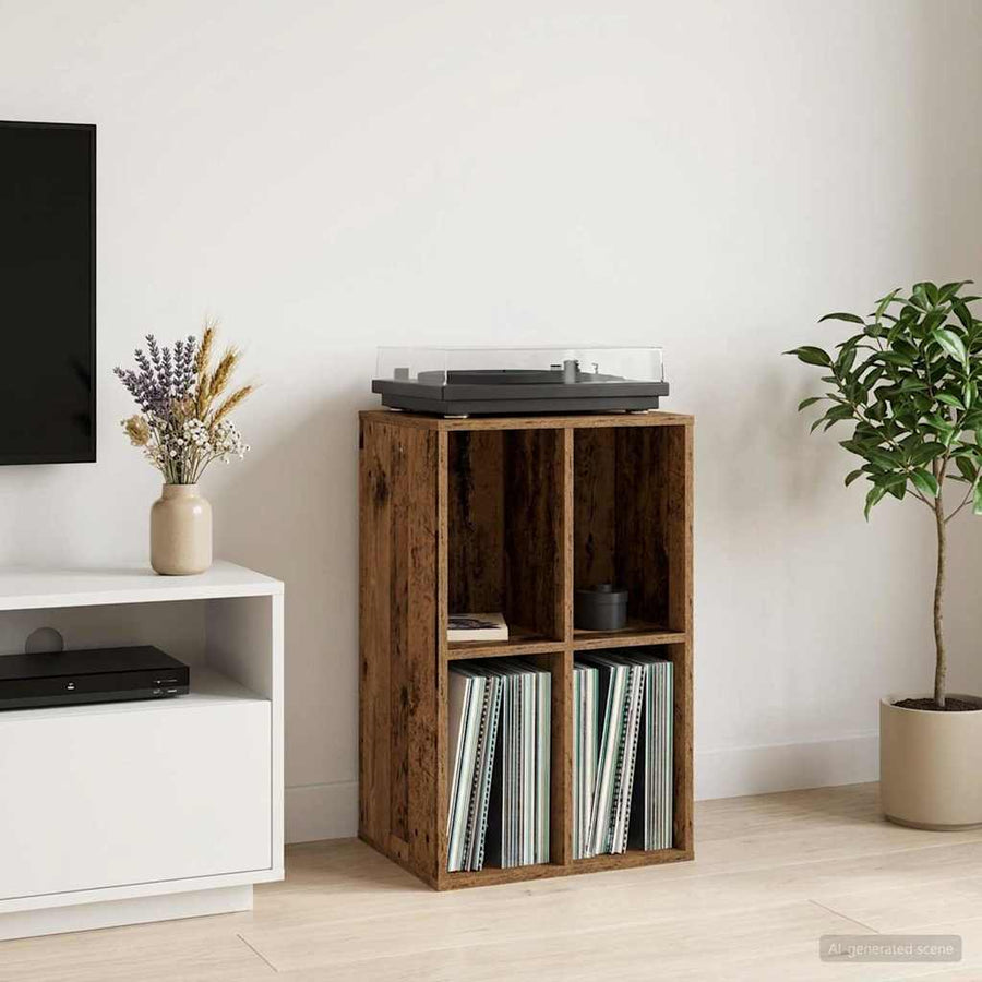 Platenkast Eikenhout 44,5 x 36,5 x 74,5 cm Bewerkt hout