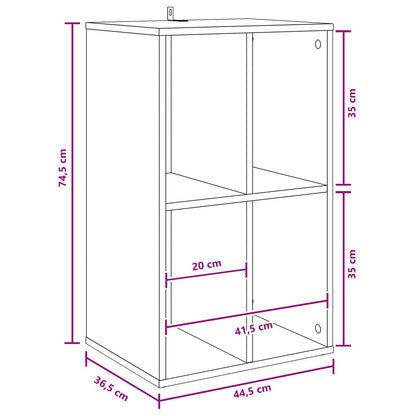 Platenkast Eikenhout 44,5 x 36,5 x 74,5 cm Bewerkt hout