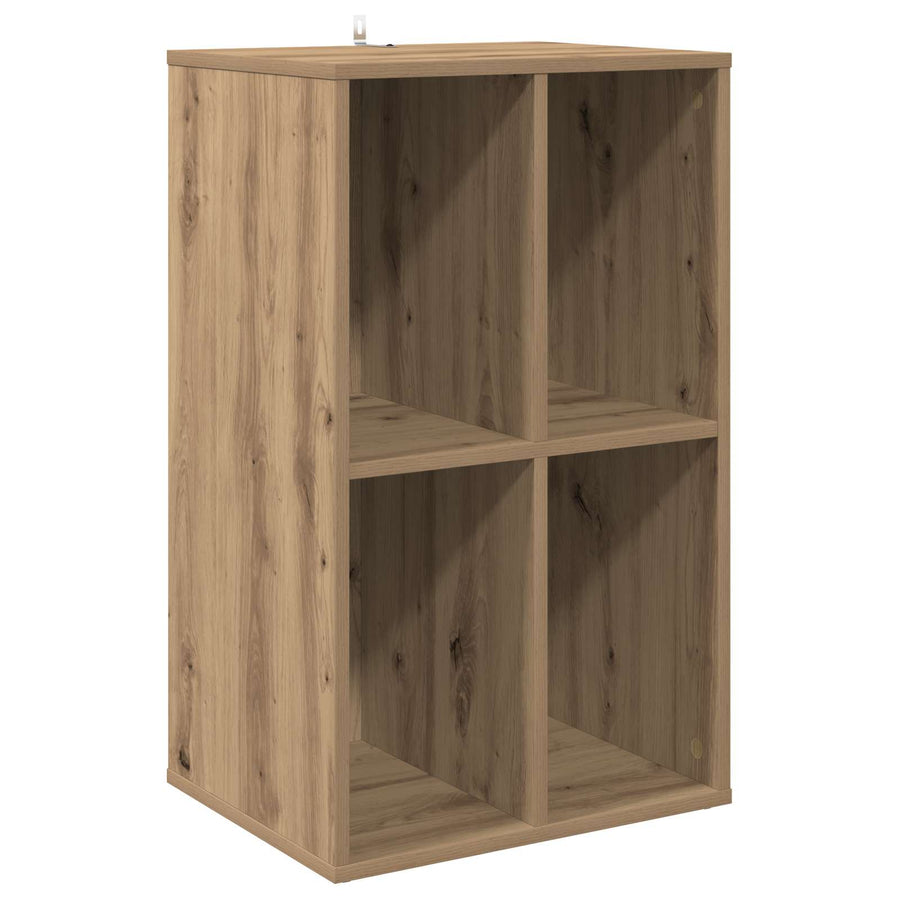 Platenkast Artisanaal eiken 44,5 x 36,5 x 74,5 cm Bewerkt hout