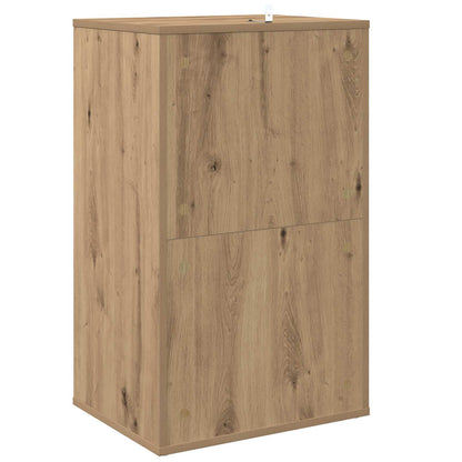 Platenkast Artisanaal eiken 44,5 x 36,5 x 74,5 cm Bewerkt hout