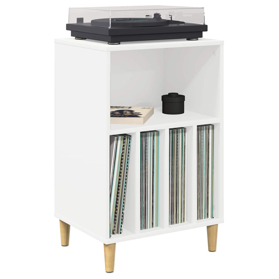 Draaitafelstand Wit 47 x 39,5 x 74,5 cm Bewerkt hout