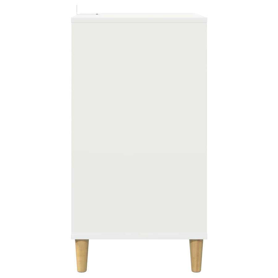 Draaitafelstand Wit 47 x 39,5 x 74,5 cm Bewerkt hout