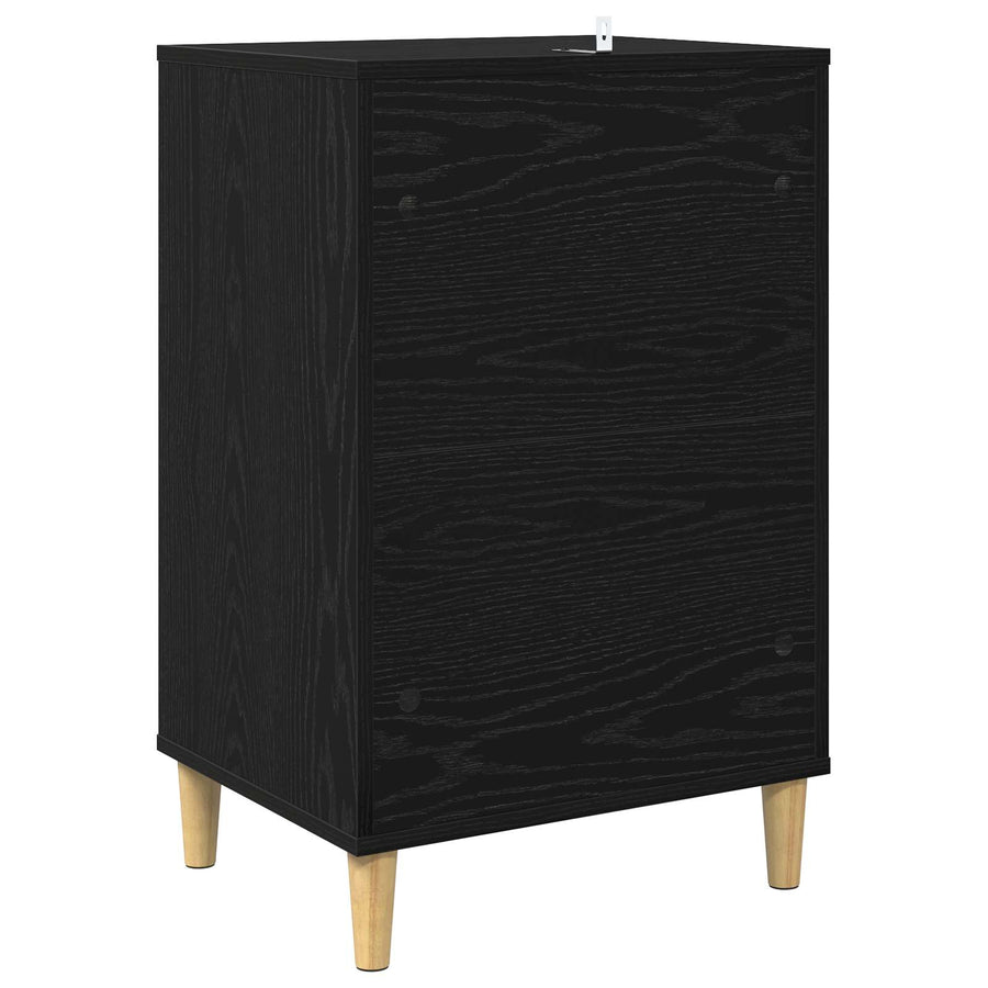 Draaitafelstand Zwart eiken 47 x 39,5 x 74,5 cm Bewerkt hout