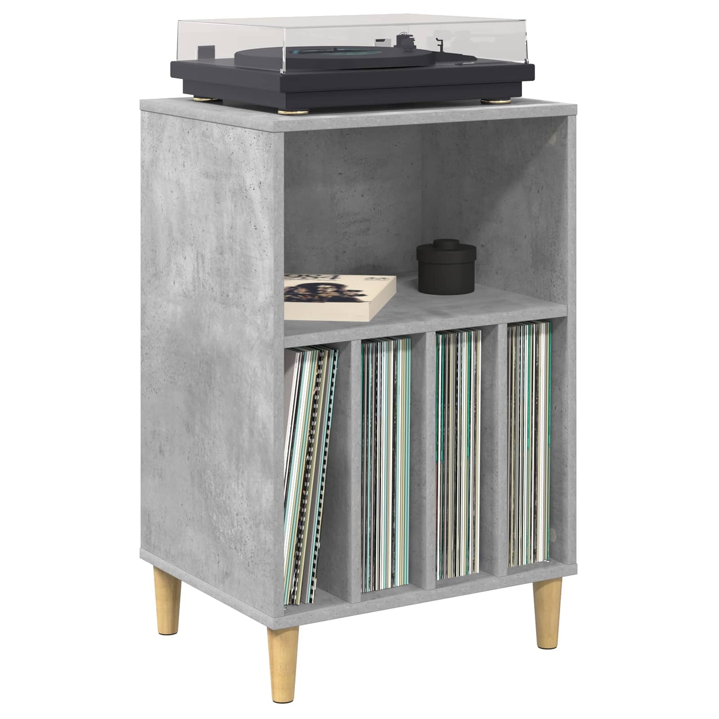 Draaitafelstand Betongrijs 47 x 39,5 x 74,5 cm Bewerkt hout