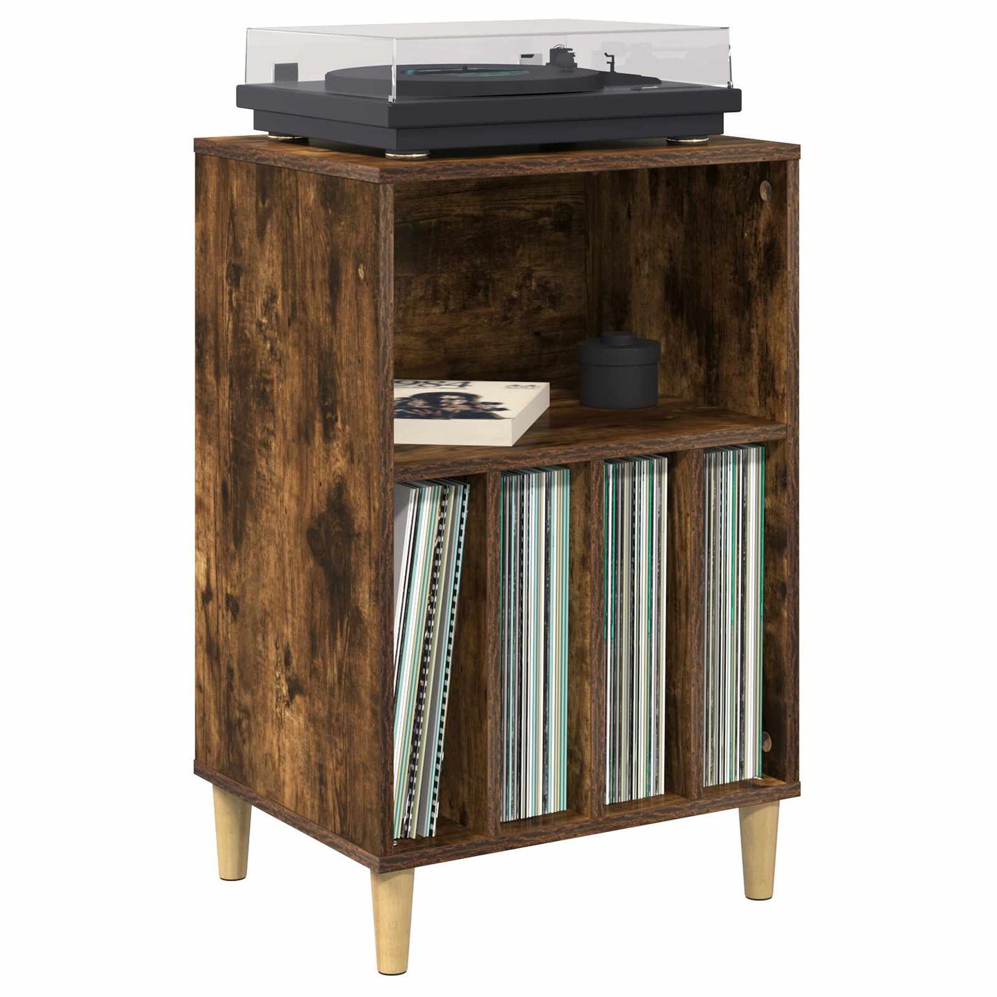 Draaitafelstand Gerookt eiken 47 x 39,5 x 74,5 cm Bewerkt hout