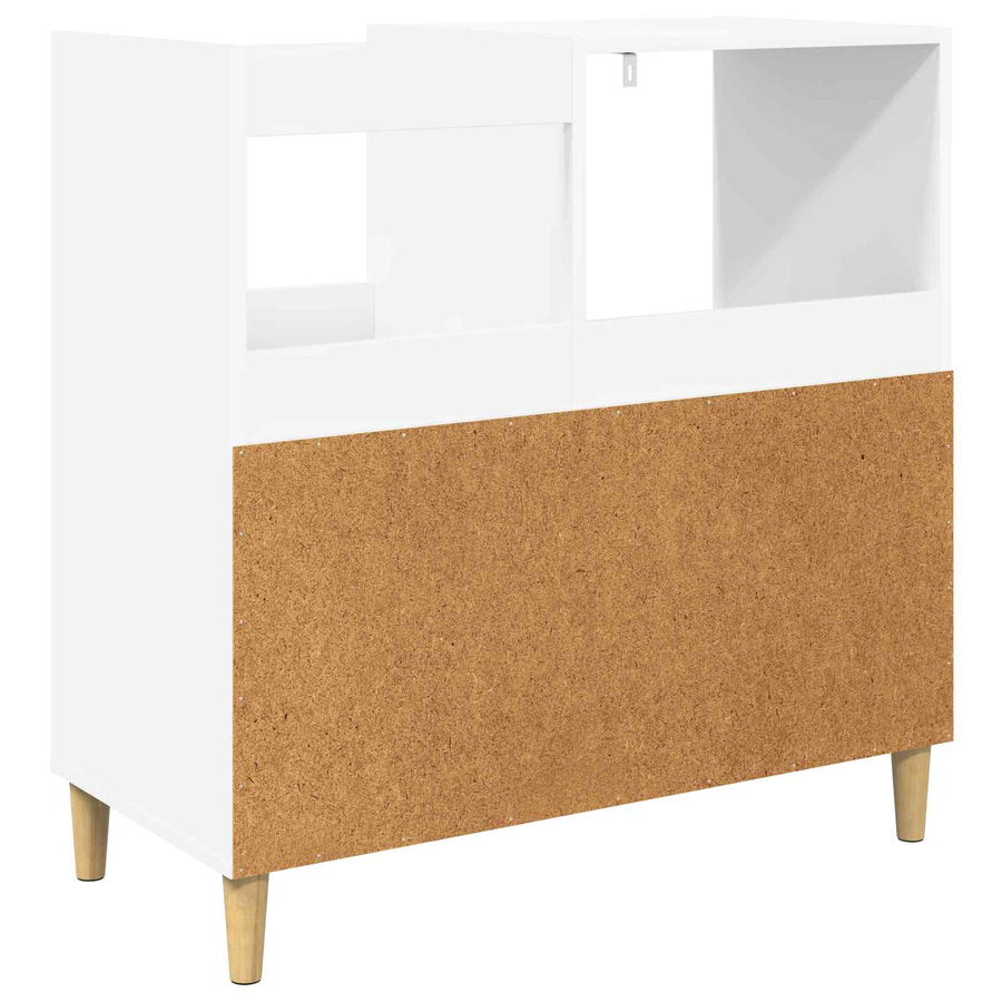 Platenspeler Steun Wit 82 x 39,5 x 82,5 cm Bewerkt hout