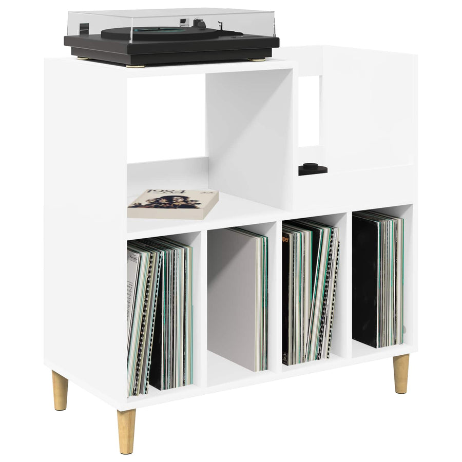 Platenspeler Steun Wit 82 x 39,5 x 82,5 cm Bewerkt hout