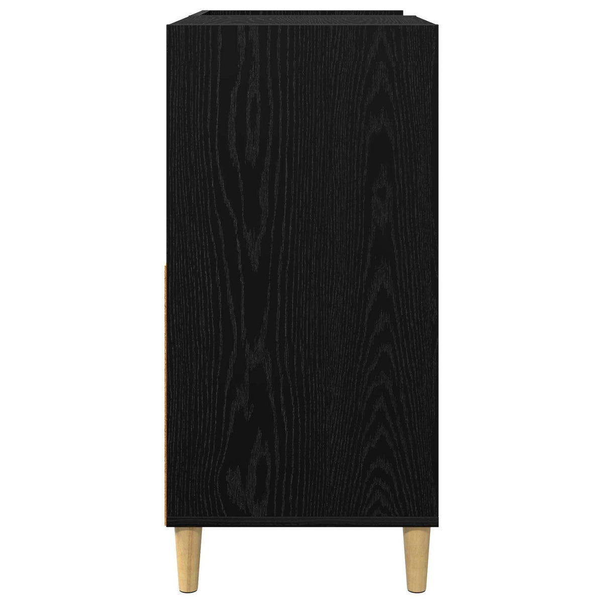 Platenspeler Steun Zwart eiken 82 x 39,5 x 82,5 cm Bewerkt hout