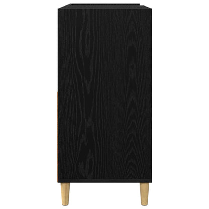 Platenspeler Steun Zwart eiken 82 x 39,5 x 82,5 cm Bewerkt hout