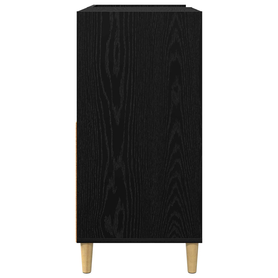 Platenspeler Steun Zwart eiken 82 x 39,5 x 82,5 cm Bewerkt hout