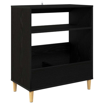 Platenspeler Steun Zwart eiken 71 x 39,5 x 83 cm Bewerkt hout
