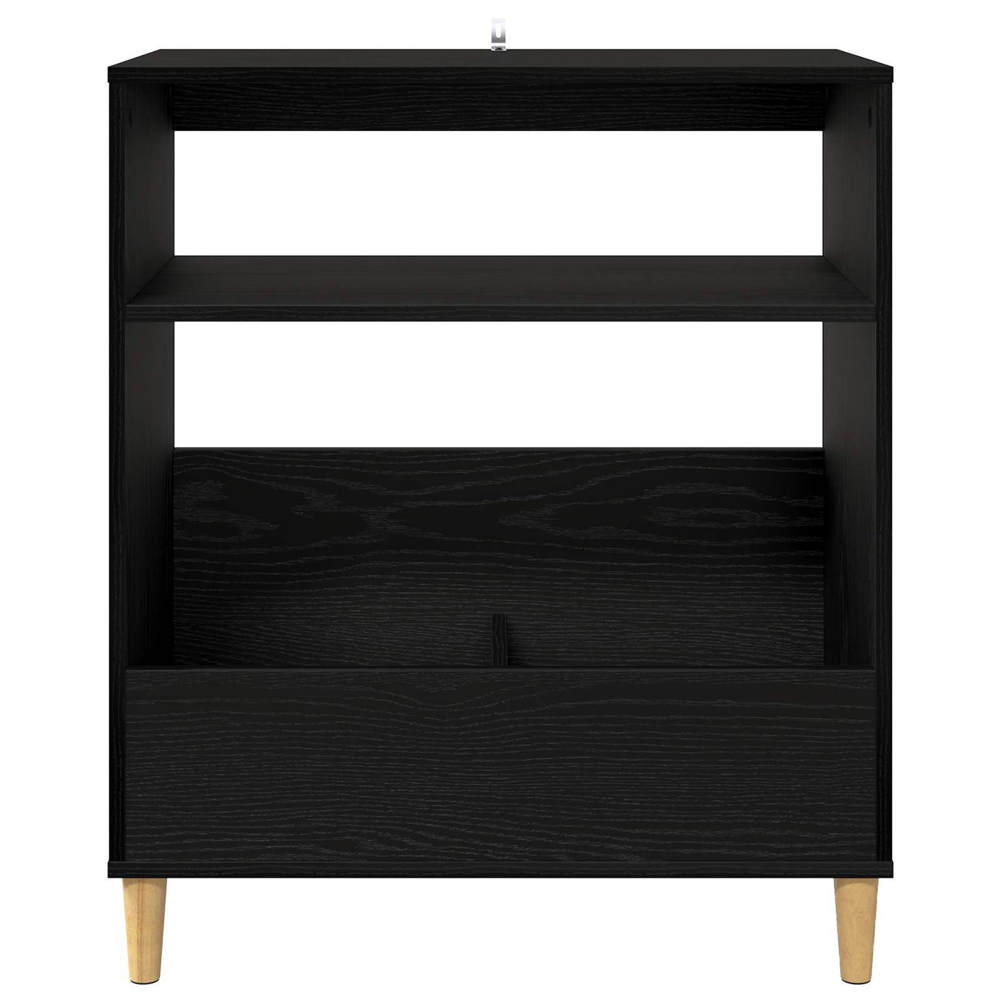 Platenspeler Steun Zwart eiken 71 x 39,5 x 83 cm Bewerkt hout
