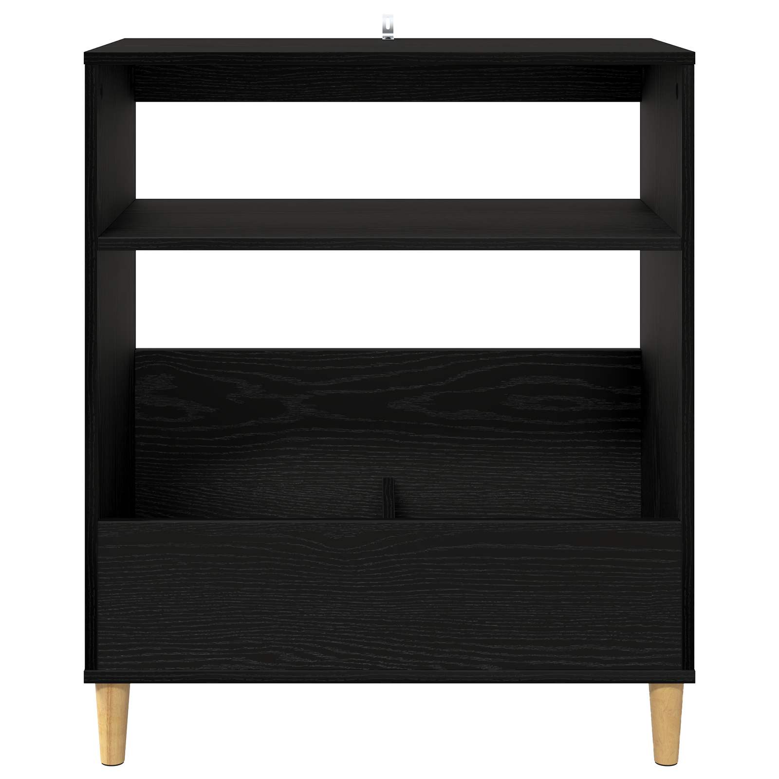 Platenspeler Steun Zwart eiken 71 x 39,5 x 83 cm Bewerkt hout