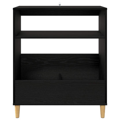 Platenspeler Steun Zwart eiken 71 x 39,5 x 83 cm Bewerkt hout