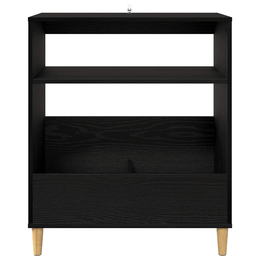 Platenspeler Steun Zwart eiken 71 x 39,5 x 83 cm Bewerkt hout