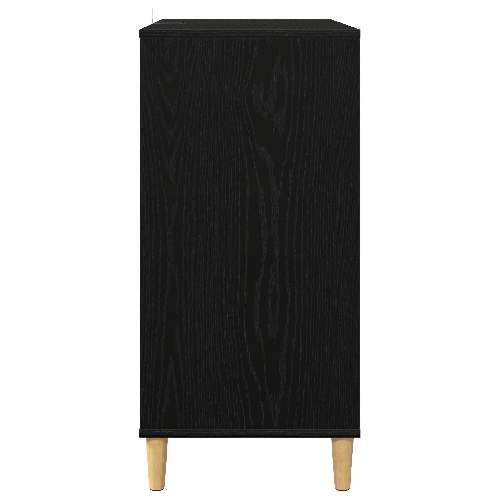 Platenspeler Steun Zwart eiken 71 x 39,5 x 83 cm Bewerkt hout