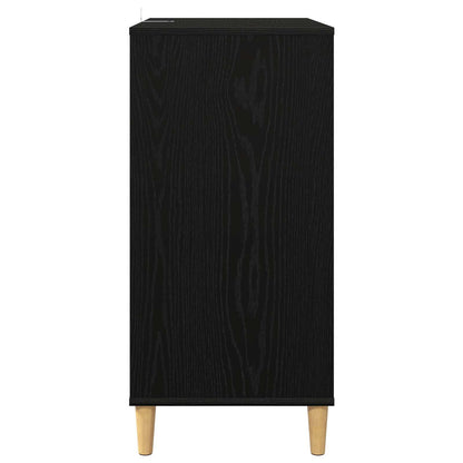 Platenspeler Steun Zwart eiken 71 x 39,5 x 83 cm Bewerkt hout