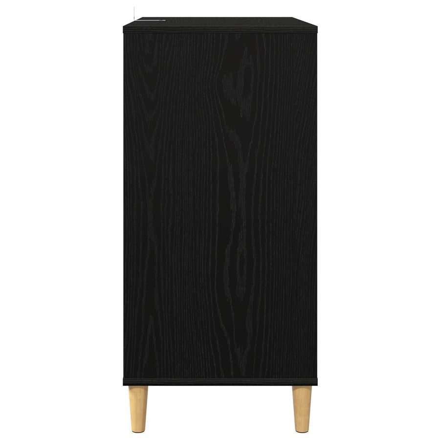 Platenspeler Steun Zwart eiken 71 x 39,5 x 83 cm Bewerkt hout
