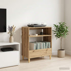 Platenspelerstandaard eiken 71x39,5x83 cm wandmontage