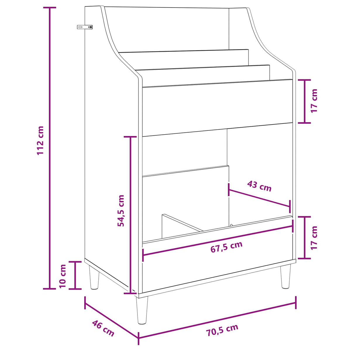 Mediaschappen Oud hout 70,5 x 46 x 112 cm Bewerkt hout