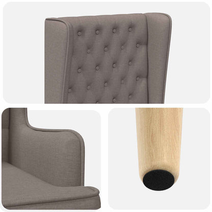 Gecapitonneerde stoel met hoge rugleuning Taupe Stof