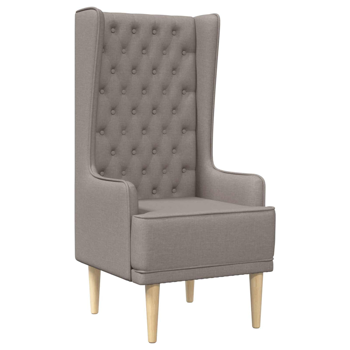 Gecapitonneerde stoel met hoge rugleuning Taupe Stof