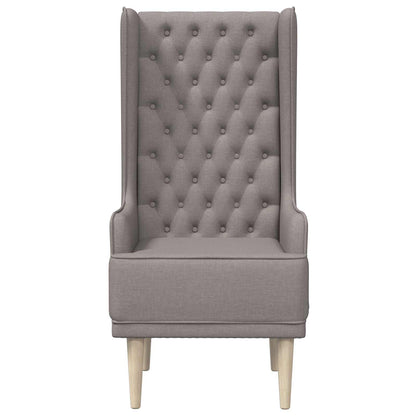 Gecapitonneerde stoel met hoge rugleuning Taupe Stof