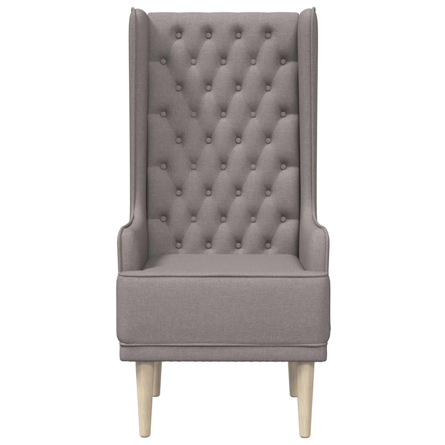Gecapitonneerde stoel met hoge rugleuning Taupe Stof
