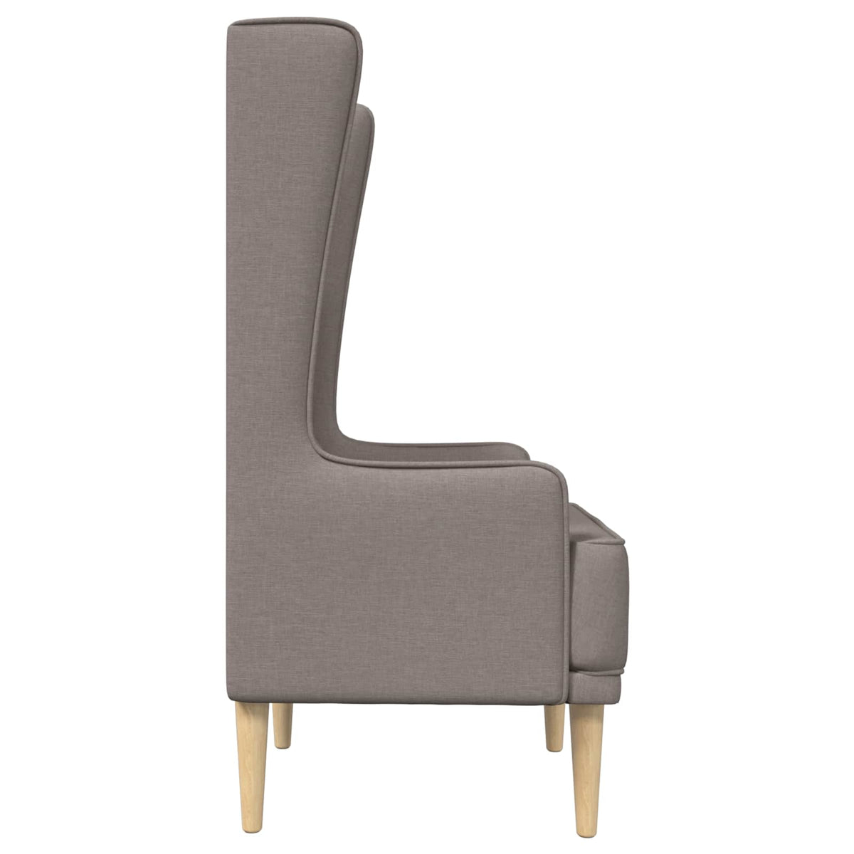 Gecapitonneerde stoel met hoge rugleuning Taupe Stof