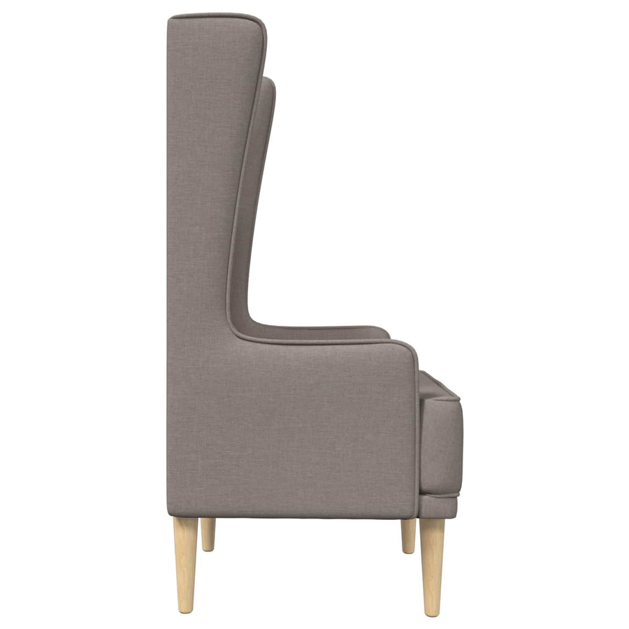 Gecapitonneerde stoel met hoge rugleuning Taupe Stof