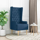 Gecapitonneerde stoel met hoge rugleuning Blauw Stof