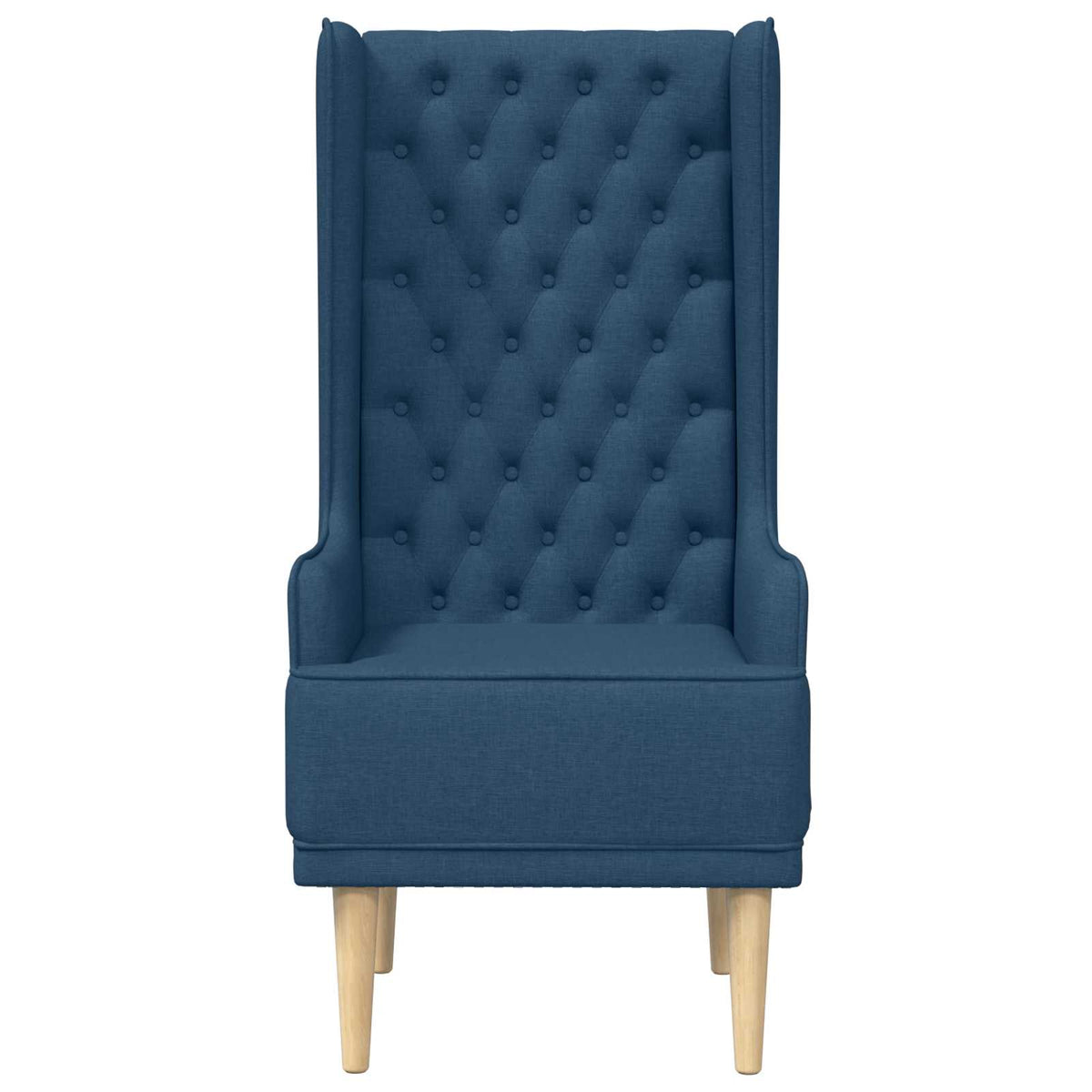 Gecapitonneerde stoel met hoge rugleuning Blauw Stof