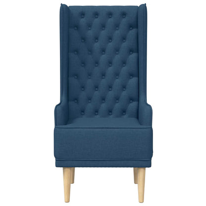 Gecapitonneerde stoel met hoge rugleuning Blauw Stof