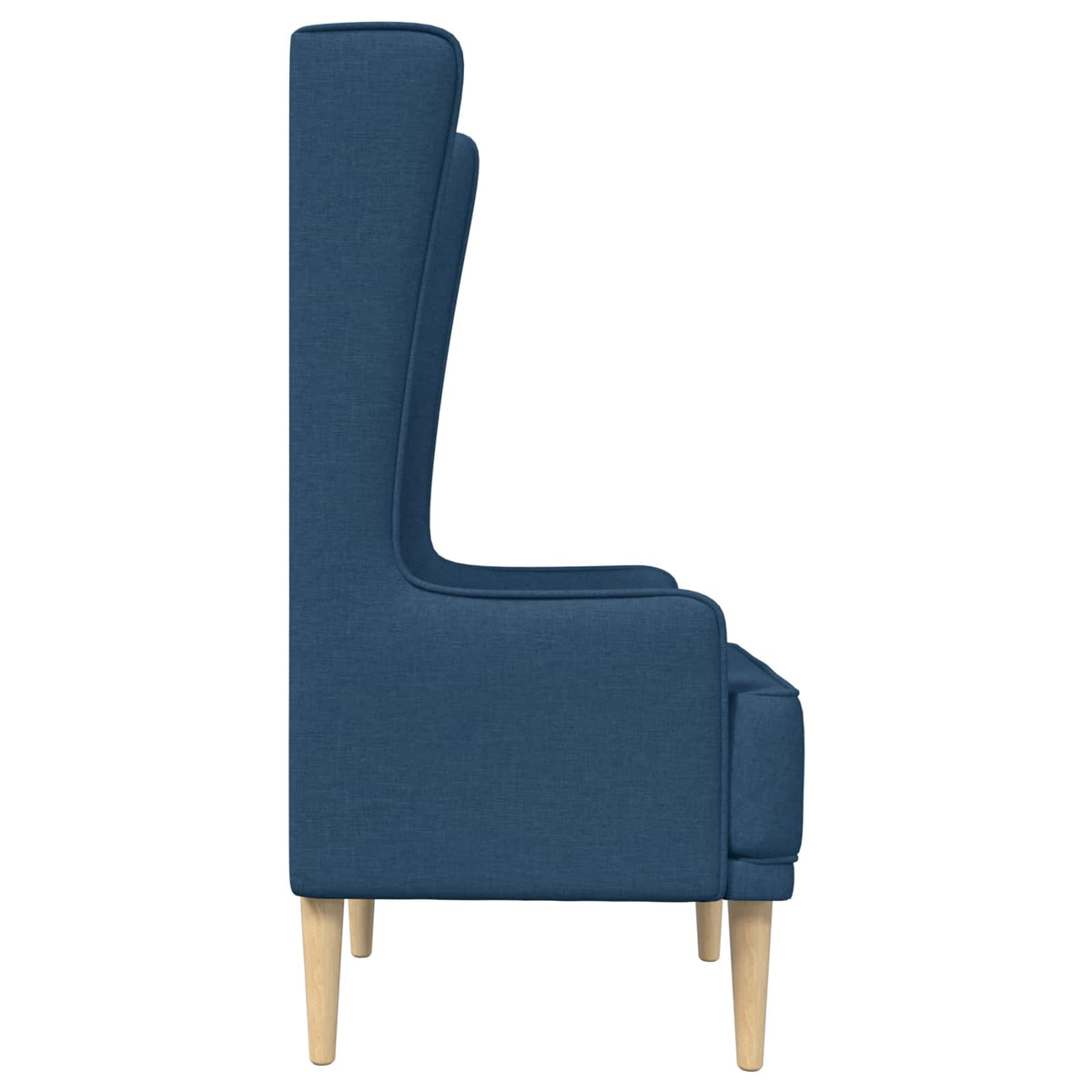 Gecapitonneerde stoel met hoge rugleuning Blauw Stof