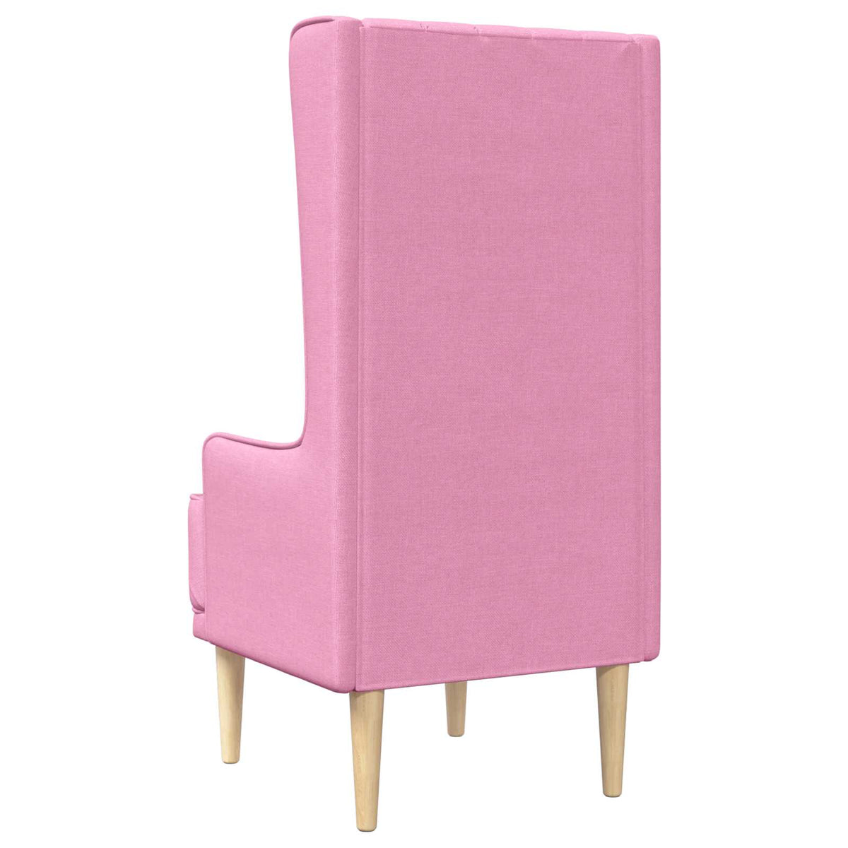 Gecapitonneerde stoel met hoge rugleuning Roze Stof