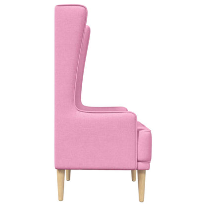 Gecapitonneerde stoel met hoge rugleuning Roze Stof