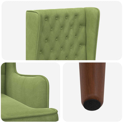 Stoel met hoge rugleuning Lichtgroen fluweel